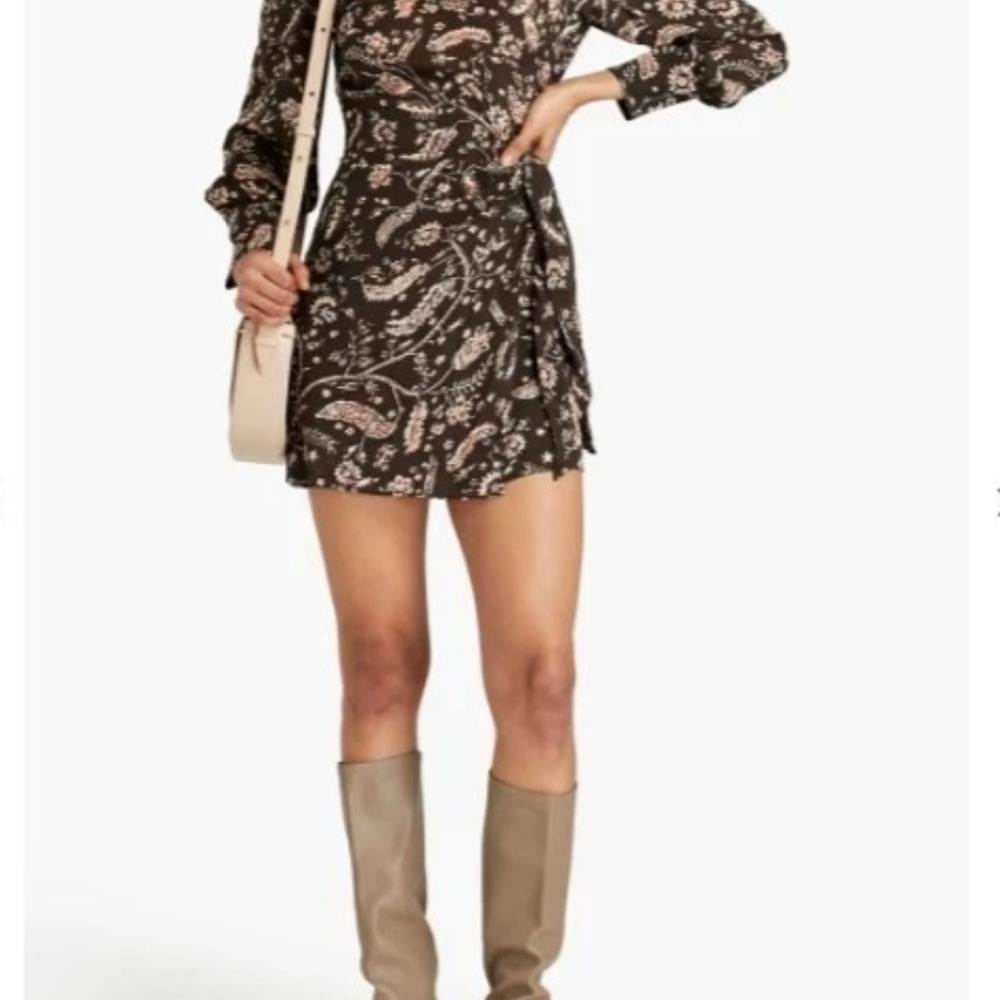 ba&sh Black Floral Long Sleeve Dress‎